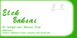 elek baksai business card